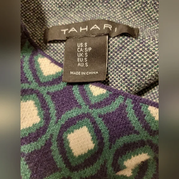 Tahari Black and Cream Geometric Tank Top - Picture 5 of 7